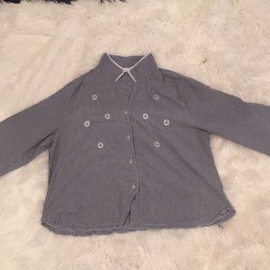 Long sleeve button up pajama top
